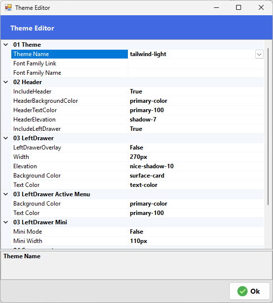 PrimeReact Theme Settings | Radsystems Studio - Help Documentation