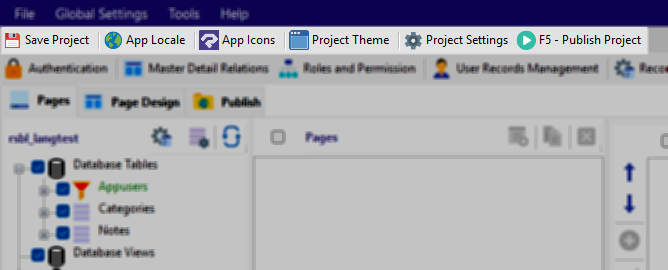Application Toolbar | Radsystems Studio - Help Documentation